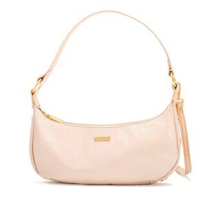 Hammitt Becker SML Champagne Pink Brushed Gold Hammered Patent Leather Bag